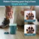 2 x Dog Paw Cleaner Cup - Plastic Paw Cleaner for Dogs w/Silicone Lid, Soft TPR Bristles & Removable Brush - Ideal Dog Paw Washer for Outdoor & Indoor Use - Easy-to-Use Paw Scrubber for Dogs, Teal