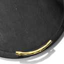 American Atelier Round Serving Tray- Large Decorative Platter w/Carry Handles in Gorgeous Leatherette Finish Perfect for Food, Drinks, Ottoman or Centerpiece, Gray/Green, 1630071, 17'' 2