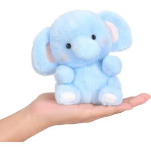 Ditucu Palm-Sized Elephant Stuffed Animals Cute Soft Plush Doll Small Plushies Toys Gifts for Kids Blue 5 inch