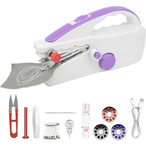 Handheld Sewing Machine, Portable Mini Sewing Machines for Beginners with Two Speeds, with Complete Accessories Kit, Easy to Use Hand Sewing Machine Suitable for Home, Travel and DIY