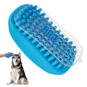 Dog Grooming Brush, Premium Soft Silicone Pet Bath Brushes, Rubber Massage Shampoo Soothing Comb Scrubber for Wet Dry Long Short Haired Dogs & Cats Massaging, Deshedding Shower