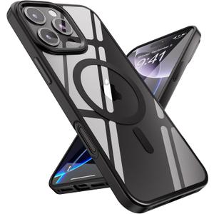 SUCGLES for iPhone 16 Pro Case with MagSafe [Ultra Strong Magnetic] [12FT Military Drop Protection] [Shockproof Bumper] Slim Thin Mag Safe Phone Cover 6.3" for Apple 16pro (Black)