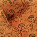 Superior Paisley Flannel Cotton Duvet Cover Set, Warm Fuzzy Comforter Cover, Floral Bedding Essentials, Secure Button Closure, Includes 1 Duvet Cover, 2 Pillow Shams, King/California King, Pumpkin