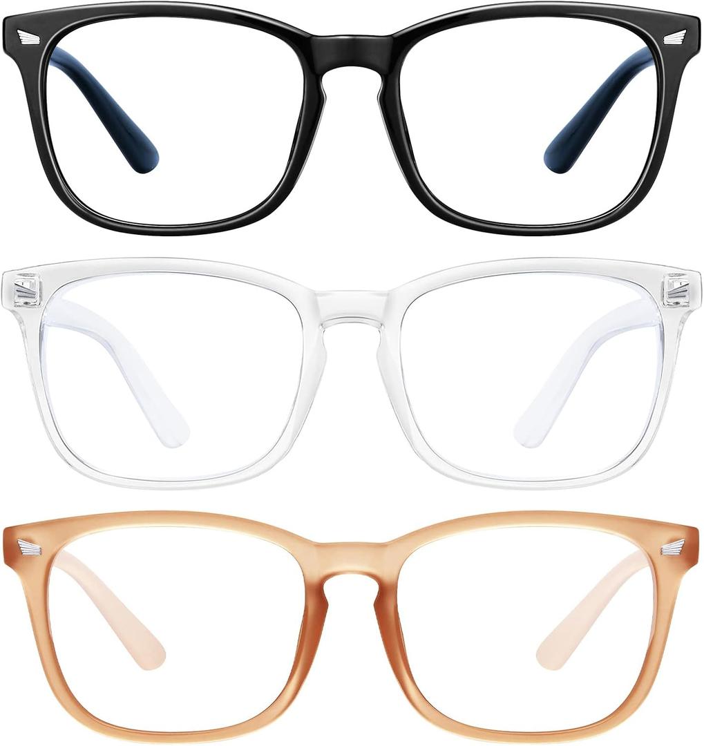 hunsquer Blue Light Glasses for Woman/Men Computer Blue Light Glasses (8068 Black+toumin+mi)