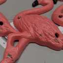 Wowser Tropical Cast Iron Pink Flamingo Wall Hook, Nautical Home Decor, Unique Beach Theme Wall Hooks, 8 Inches, Set of 3