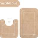 LOCHAS Bathroom Rug Set Beige, Soft Bath Rug Set 2 Piece, Toilet Mat U-Shaped 20x20 and 34x20 Bath Rugs, Quickly Dry Mats for Bathroom, Tub, Washable, Super Absorbent Floor Mat