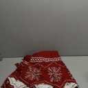 48inch Christmas Tree Skirt Wavy Edged Reversible Knitted Tree Skirt Burgundy & Snowflake Pattern Thick Rustic Xmas Trees Decorations with Lace Ties for Holiday Home Party Decorations