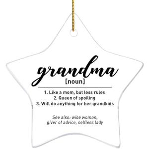 Grandma Gift Christmas Ornament, Will Do Anything for Her Grandkids, Grandmother Ornament Gift for Nana Mother's Day Birthday, Best Grandma Ever Gift