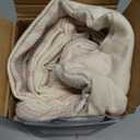 MIULEE Pink and Beige Patchwork Farmhouse Pillow Covers 18x18 Inch, Pack of 2 Striped Linen Valentine Spring Decorative Modern Accent Pillow Cases for Sofa Couch Bedroom