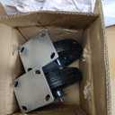 (2 Pack) RRQ 8 Inch Caster Wheels, Pneumatic Rigid Caster Wheels with Zinc Top Plate for Cart, Dolly, Trolley, Workbench and Wagon, All Terrain Casters, Black Rubber Wheels, 590 Lbs Total Capacity