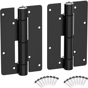 5-3/4" Self Closing Aluminum Gate Hinges for Metal Gates,Heavy Duty Fence Door Hinges for Pool Gate, Adjustable Tension Hinges for Vinyl Fence,Hinges for Indoor Outdoor,Gate Hardware,2Pack,Matte Black