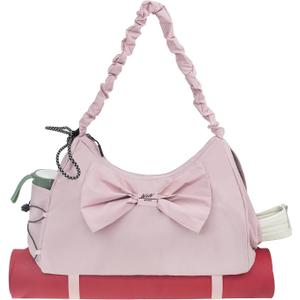 WOLT Gym Bag For Women, Yoga Mat Bag with Shoes Compartment, Wet Pocket and Water Bottle Pocket (Pink)