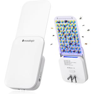 Mosalogic Fruit Fly Traps for Indoors Gnat Trap for House Indoor-600 Sqft Protection Area UV Fly Insect Trapper for Fruit FliesGnatMosquitoand Other Flying Insect Plug in Bug Zapper Killer White (2025 Upgrade 1Pack)