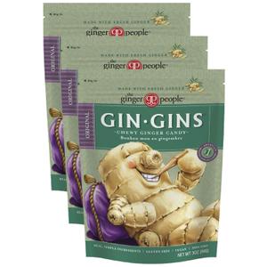 GIN GINS Original Ginger Candy by The Ginger People  Individually Wrapped Healthy Candy  3 oz Bag  Pack of 3