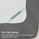GOKOTTA King Size Fitted Sheet, Bottom Single Fitted Sheet Only with Elastic Corner Straps, Deep Pocket for 10-16 Inch Mattress - Soft Microfiber - Breathable, Hypoallergenic, Wrinkle Free - Dark Grey