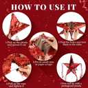 Hanaive Foil Star Piñata with Blindfold and Bat for Birthday Foldable Star Shape Piñata with Stick Festive Fiesta Party Supplies Favors for Mexican Party(Red)