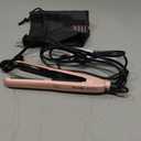 Terviiix Mini Flat Iron Hair Straightener, Adjustable Temperature, Travel-Size, 1/2" Ceramic Plates, Dual Voltage, Auto-Off, Pink