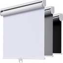 Cordless Roller Shades Blackout Blinds for Windows Room Darkening Rolled Up Shades with Spring System, UV Protection Window Shades Door Blinds for Home and Office (78" W x 72" H, White)