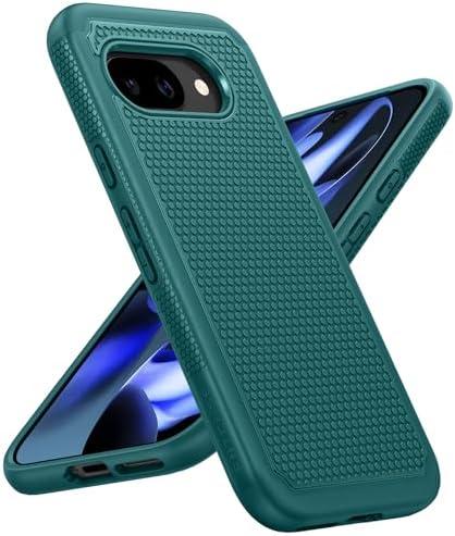 FNTCASE for Google Pixel 9A Case: Dual Layer Protective Heavy Duty Cell Phone Cover Shockproof Rugged with Non Slip Textured Back - Military Protection Bumper Tough - 2025, 6.3 inch (Green)