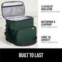 GORILLA GRIP Insulated Lunch Box Bag for Women Men, 15L, Leakproof Reusable Soft Cooler Bags, Multiple Compartments, Mesh Pockets and Adjustable Strap, Food Tote Keeps Drinks Cold, 13x9, Hunter Green