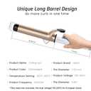 Hoson 1 1/2 Inch Curling Iron Large Barrel, 1.5 Inch Long Barrel Curling Wand Dual Voltage, Ceramic Tourmaline Coating with LCD Display, Glove Include