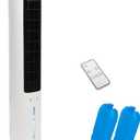 Evaporative Air Cooler 41" with Remote, Tower Fan for Bedroom Office, Portable Air Conditionerswith 3 Speeds, 70° Oscillating Bladeless Swamp Cooler, Ice Pack, 12H Timer, Removable Water Tank