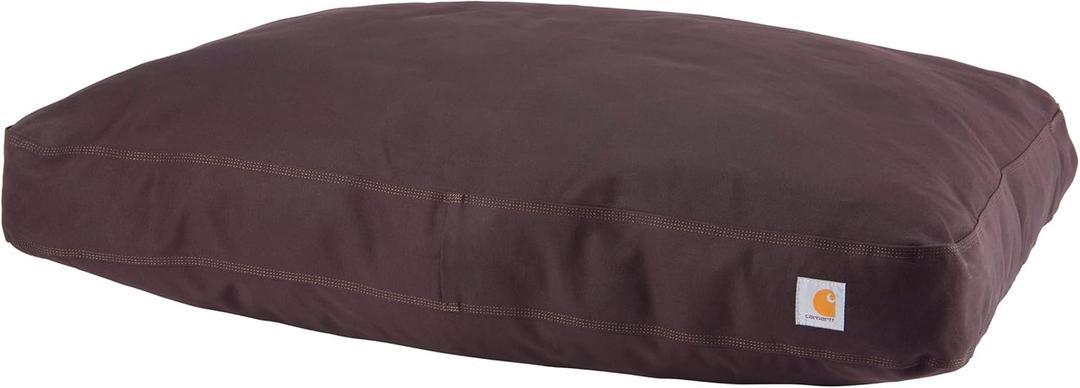 Carhartt Durable Canvas Pet Bed, Water Resistant Firm Duck Dog Bed, Deep Wine, Medium
