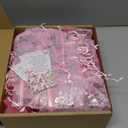 MTLEE 50 Sets Butterfly Baby Shower Party Favors for Guests 50 Butterfly Tea Lights Candles 50 Thank You Cards with Bags Baby Shower Decorations Gender Reveal Return Gift(Pink)