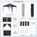 Driftalia 10x10 Pop Up Canopy with Sidewalls, Outdoor Instant Canopy Tent with Carry Bag for Commercial Events, Camping, Backyard Parties - Black