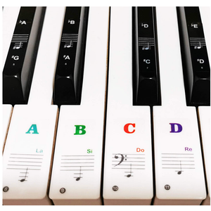 Piano Keyboard Stickers for 88/61/54/49/37 Key, Bold Large Letter Piano Stickers for Learning, Removable Piano Keyboard Letters, Notes Label for Beginners and Kids, Multicolor