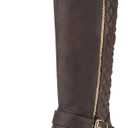 DREAM PAIRS Women's Knee High Boots Wide Calf Low Heel Riding Boots Fall Tall Boots for Women (9.5, Brown)