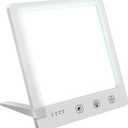 Light Therapy Lamp - 10000 Lux HappyLight, UV-Free LED Bright White Light with Adjustable Brightness, Timer & Stand - Boost Mood, Energy & Focus for Home Office Desk and Bedside