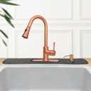 Kitchen Sink Splash Guard Deck Plate : AHA HOMEWARE Faucet Mat for Kitchen Sink Oval Hole 30 in, DIY Holes for Soap Dispenser, Sprayer, Air Gap, Water Filter (Gray)