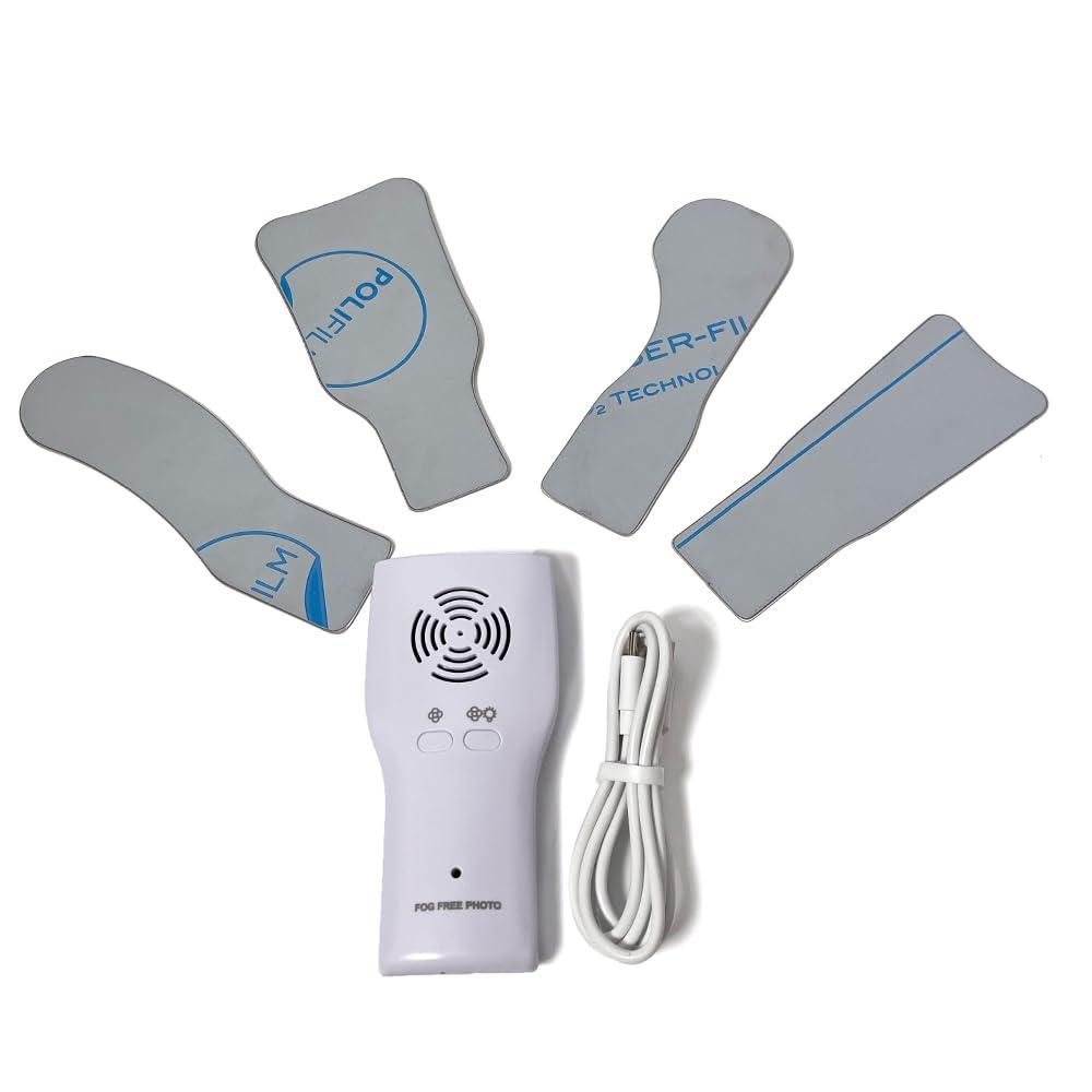 Fog-Free Dental Mirror Kit - 4 Rhodium Intraoral Mirrors with Anti-Fog Fan & LED Lighting Handle, High-Precision Oral Inspection Device for Dentists and Hygienists