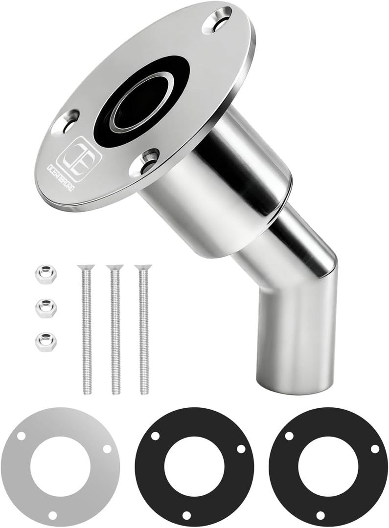 OCEANBROAD Stainless Steel 316 Thru Hull Exhaust, Fitting 22mm/24mm Hose Pipe Marine Exhaust Port for Webasto, Planar, Eberspacher, Chinese Diesel Parking heaters, with Bolts and Nuts