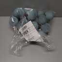 Foilswirl 24 Pcs Velvet Christmas Balls Bulk 3.15, 2.76, 2.36 Inch, Flocked Xmas Tree Ball Ornaments Plastic Velvet Christmas Ornaments Xmas Tree Hanging Decoration (Gray Blue)