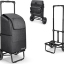 KEDSUM 2 in 1 Shopping Carts for Groceries, 330 lbs Grocery Cart on Wheels, Foldable Utility Carts with Wheels, Hand Truck with Waterproof Tote Bag for Shopping, School, Laundry, Craft Show, Black