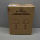 25'' Farmhouse Table Lamps Set of 2 for Living Room Bedroom, 2 USB Ports Coastal Vintage Table Lamp with Nightlight, Blue Green Hollow Out Resin Lamp for End Table (Bulbs Included)