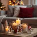 53 Pcs Christmas Tree Candle Holders Concrete Tea Light Holders Christmas Tree Table Centerpieces Party Decorations Xmas Gifts for Farmhouse Holiday Party Fireplace Mantel Decor