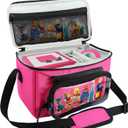 Annmore Carrying Case for Toniebox 1 and 2, with Compartment for Tonies Figures, Charger and Headphones, compatible with Yoto Player and Cards, Pink