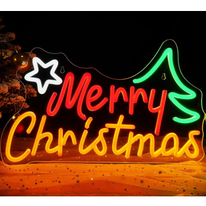 MissAudrey Merry Christmas Neon Sign,Lighted Christmas Sign for Christma Tree Wall Christma Party, USB Powered Dimmable Neon Sign Decorations for Home Bar Salon Coffee Stores Porch Front Door