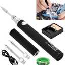 Cordless Soldering Iron Kit, Portable USB Wireless Electric Soldering Pen 3 Temperature Adjustment Office Hand Welding Tool for Appliance Repair, DIY(COLOR:black)