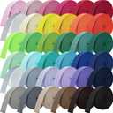 Windyun 36 Rolls Heavy Cotton Webbing 118.8 Yard 36 Color Mixed Polyester Cotton Webbing Strap Tote Bags Leash Straps for Making Bag Handles, Cloth Belt, Crafts Outdoor Accessories Supplies