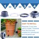 Outus 2 Inch PVC Bulkhead Fitting Water Tank Connector for Rain Barrels, Aquariums, Ponds or Water Tanks
