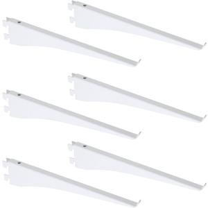 Oedema 6 Pcs Shelf Bracket 8 Inch Heavy Duty Adjustable Wire Locking Shelf End Bracket for Closet, Kitchen, Store Shelving, White