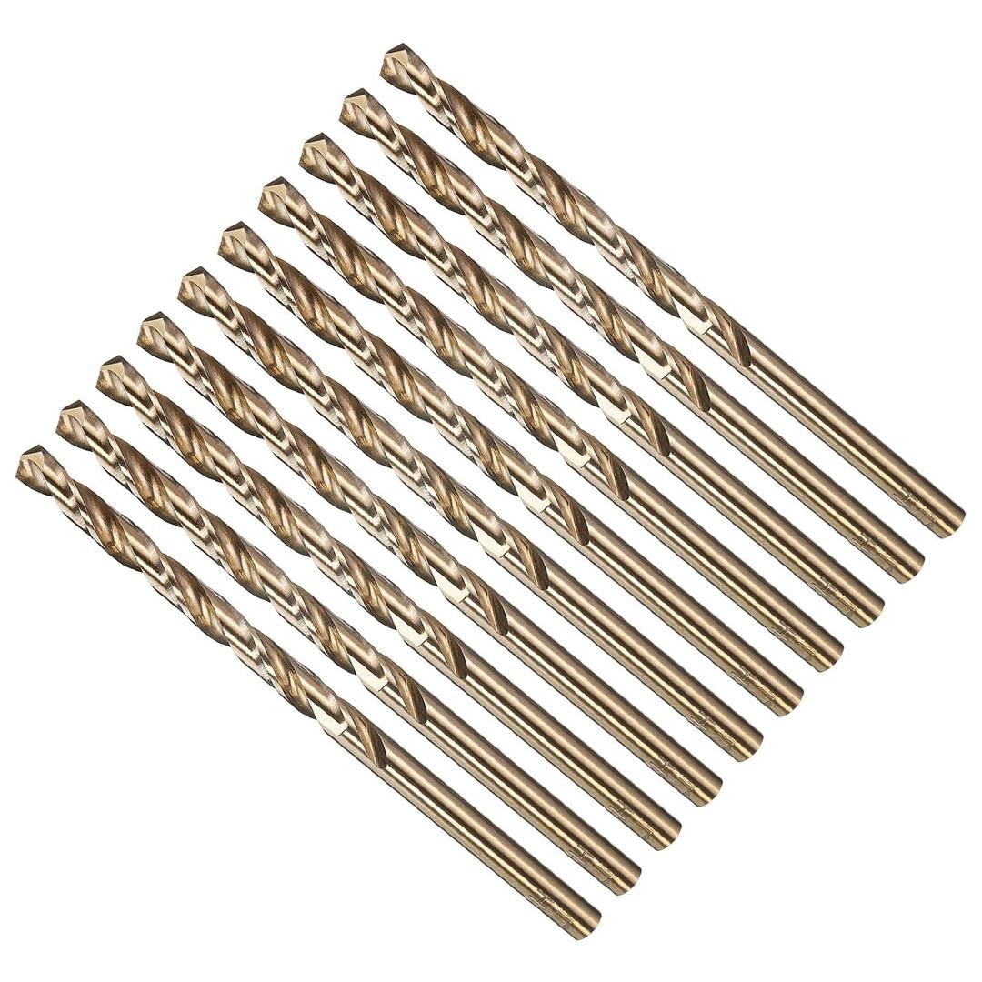 2 x METALLIXITY Micro Drill Bit (#15) 10Pcs, 4341 High-Speed Steel Small Bits Straight Shank 135° Gold Finish for Copper Aluminum Wood Plastic Medium Hard Metal