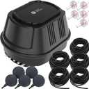 AquaMiracle All-in-One Koi Pond Aerator for Outdoor Ponds, Pond Air Pump with Airline Tubing, Air Stones, Check Valves & Air Filter Pad