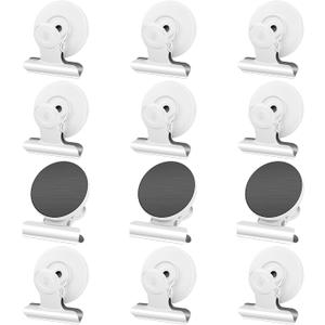 12Pack Magnetic Clips Heavy Duty, Magnet Clips for Fridge, Refrigerator Magnets with Clips, No-Scratch Strong Magnetic Clips Display Paper Fasteners on Home& Office& Teaching (White)