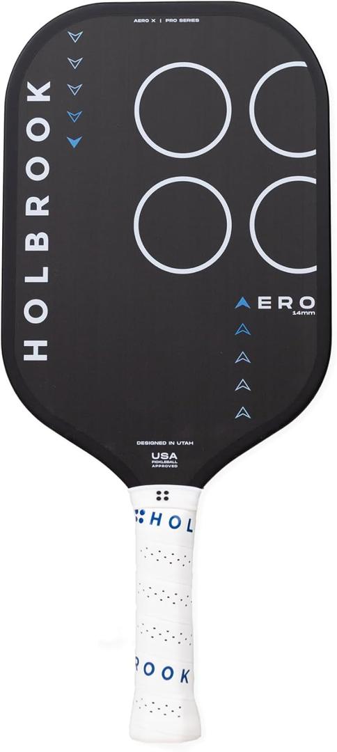 Holbrook Aero Series Edgeless Pickleball Paddle: USAPA Approved, Carbon Fiber Surface, Foam Polypropylene Core, Widened Sweet Spot, Controlled Touch (14 mm)
