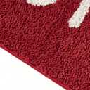 Red Merry Christmas Bath Mat for Bathroom Decorations 16W x 24L Winter Snowflake Cute Seasonal Xmas Bathroom Mat Non Slip Washable Microfiber Shaggy Absorbent Christmas Bath Rug